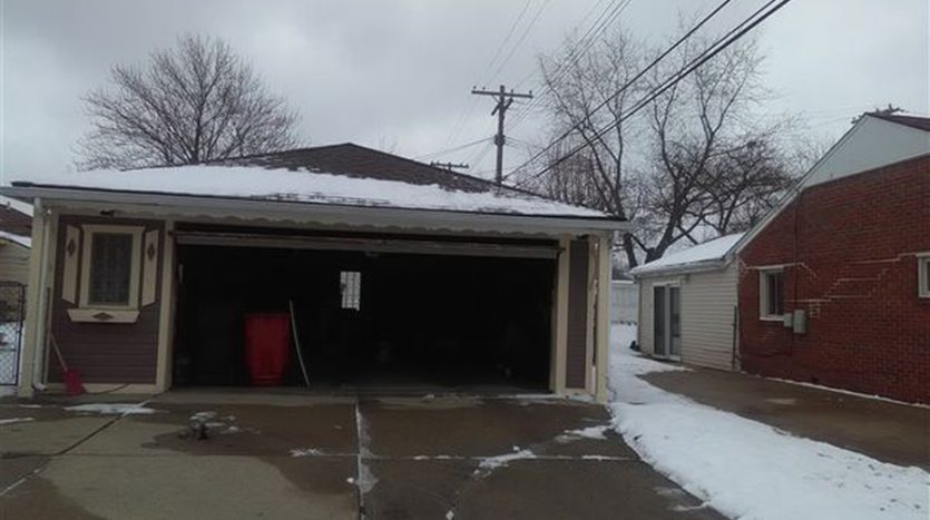 snowy garage